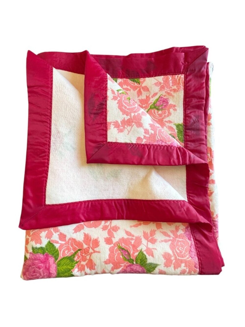 Rare Vintage Chatham Fiberwoven Slumber Rose King Blanket Grannycore King